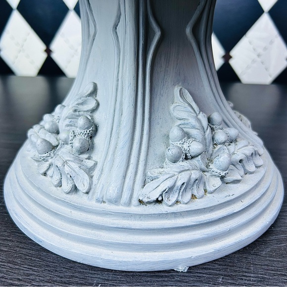 Matte Grey Ceramic Pedestal Plinth and Cake Stand French Country European 11” - Picture 5 of 12